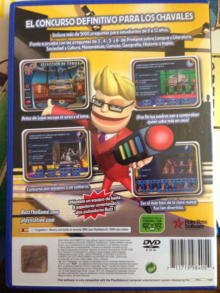 Buzz!: Escuela de Talentos - Sony PlayStation 2 (PS2) video game collectible [Barcode 711719984054] - Main Image 2