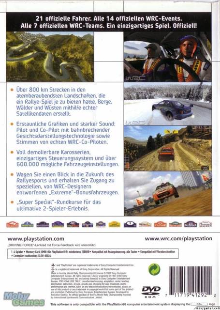 WRC - Sony PlayStation 2 (PS2) (Sony Computer Entertainment - 1-2) video game collectible [Barcode 711719281023] - Main Image 2