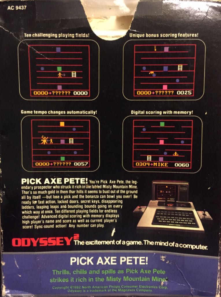 Pick Axe Pete - Magnavox Odyssey II video game collectible - Main Image 2