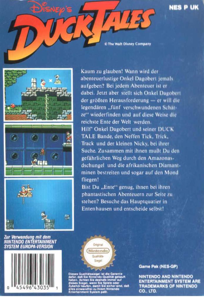 DuckTales - Nintendo Entertainment System (NES) video game collectible - Main Image 2