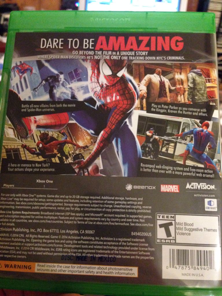 The Amazing Spider-Man 2 - Microsoft Xbox One (Activision - 1) video game collectible [Barcode 047875849402] - Main Image 2