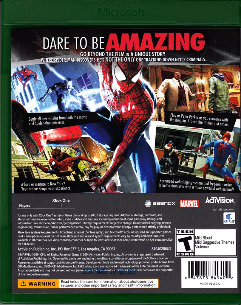 The Amazing Spider-Man 2 - Microsoft Xbox One (Activision - 1) video game collectible [Barcode 047875849419] - Main Image 2