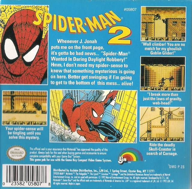Spider-Man 2 - Nintendo Game Boy (LJN ltd. - 1) video game collectible - Main Image 2