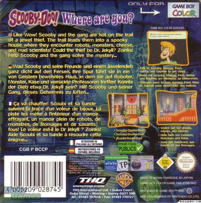 Scooby Doo: Classic Creep Capers - Nintendo Game Boy Color (THQ) video game collectible - Main Image 2