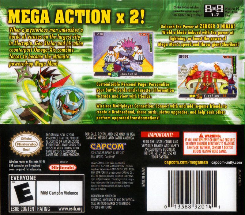Megaman Starforce 2 Zerker X Ninja - Nintendo DS (Capcom - 1) video game collectible [Barcode 5055060942123] - Main Image 2