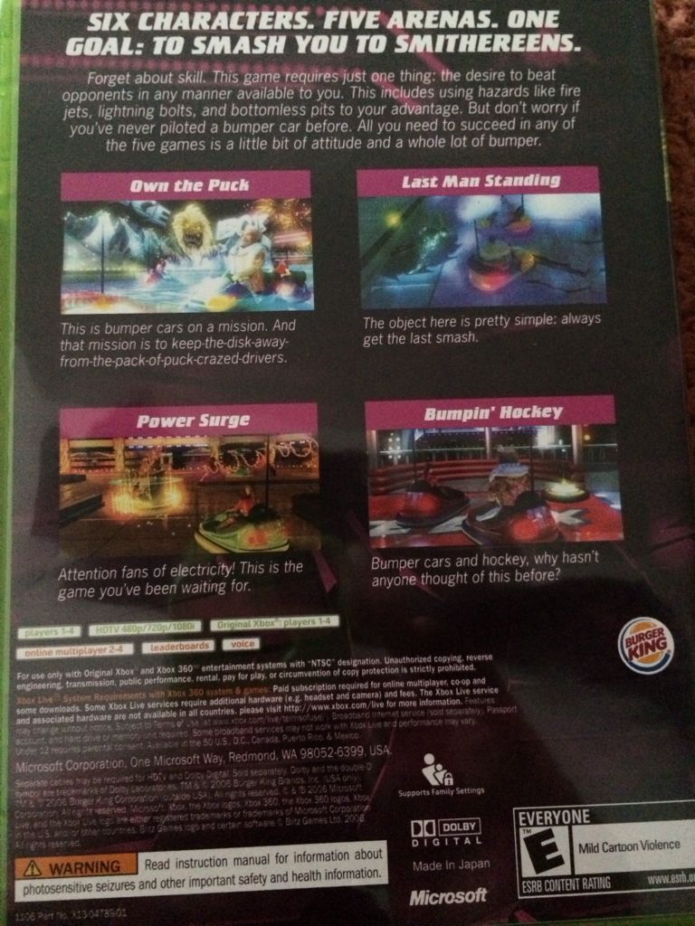 Burger King: Big Bumpin - Microsoft Xbox 360 (4) video game collectible - Main Image 2