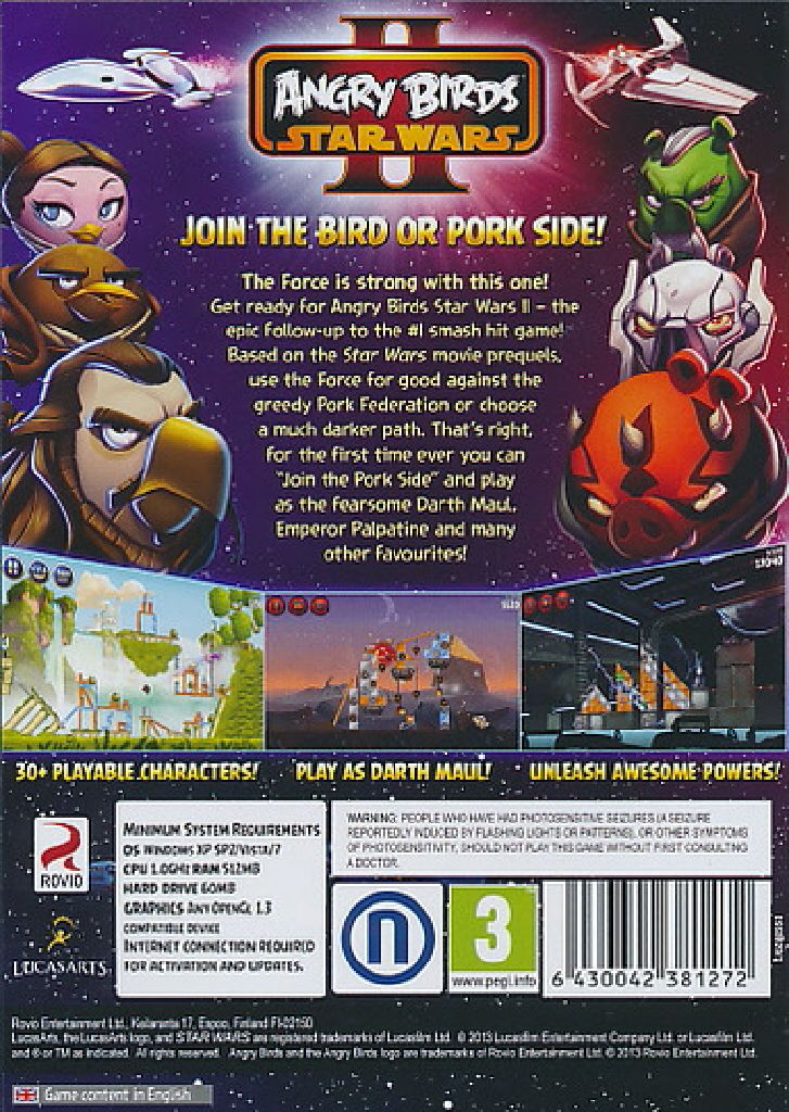Angry Birds Star Wars II - PC (Rovio Entertainment / LucasArts - 1) video game collectible - Main Image 2