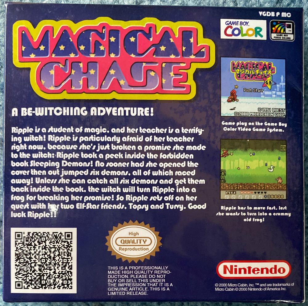 Magical Chase (VGDB repro) - Nintendo Game Boy Color (Microcabin - 1) video game collectible - Main Image 2