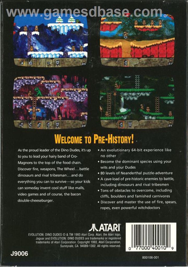 Evolution Dino Dudes - Atari Jaguar video game collectible - Main Image 2