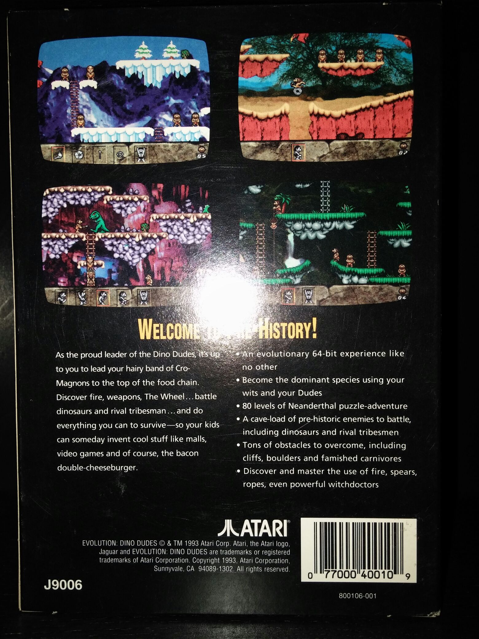 Evolution Dino Dudes - Atari Jaguar (Atari Corp. - 1) video game collectible - Main Image 2