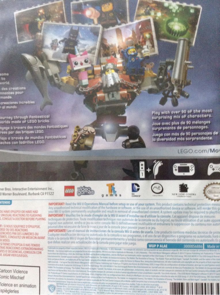 LEGO Movie Videogame - Nintendo Wii U (Warner Bros Interactive - 1-2) video game collectible [Barcode 883929405305] - Main Image 2