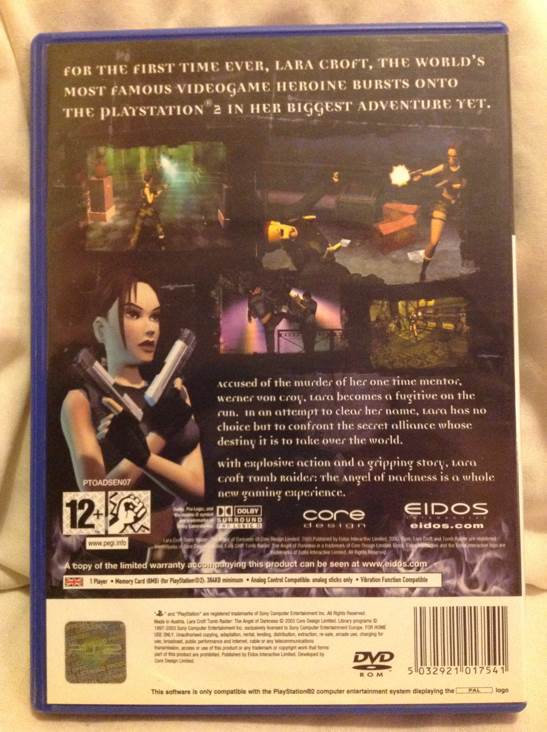 Tomb Raider: The Angel Of Darkness - Sony PlayStation 2 (PS2) (Eidos Interactive - 1) video game collectible [Barcode 5032921017541] - Main Image 2