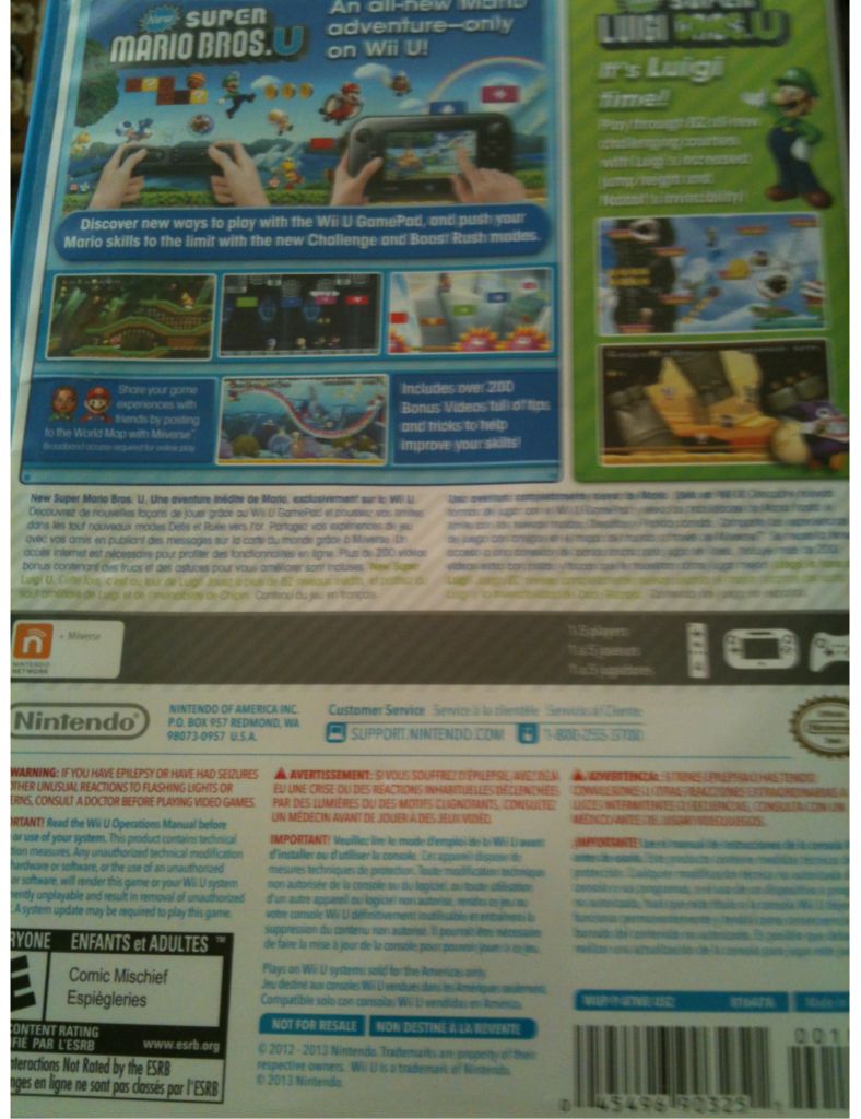 New Super Mario Bros.U - Nintendo Wii U (Nintendo of America Inc. - 1-5) video game collectible - Main Image 2