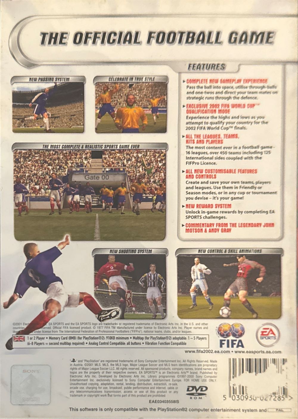 FIFA 2002 - Sony PlayStation 2 (PS2) video game collectible [Barcode 5030930027285] - Main Image 2