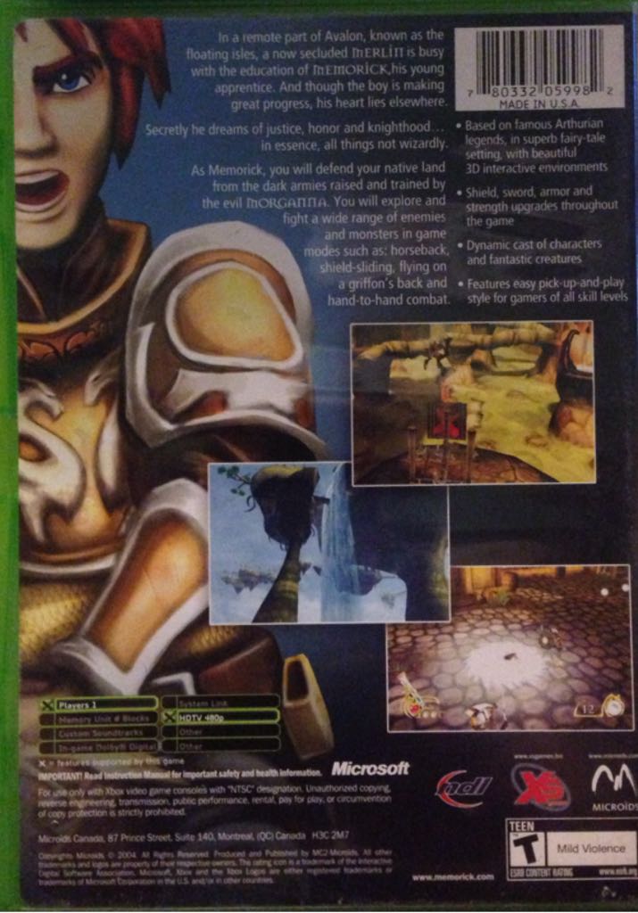 Knight’s Apprentice: Memorick’s Adventures - Microsoft Xbox (XS Games - 1) video game collectible [Barcode 780332059982] - Main Image 2