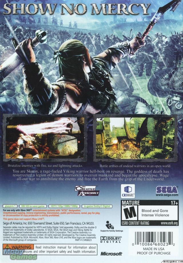 Viking: Battle Of Asgard - Microsoft Xbox 360 video game collectible [Barcode 5060138436534] - Main Image 2