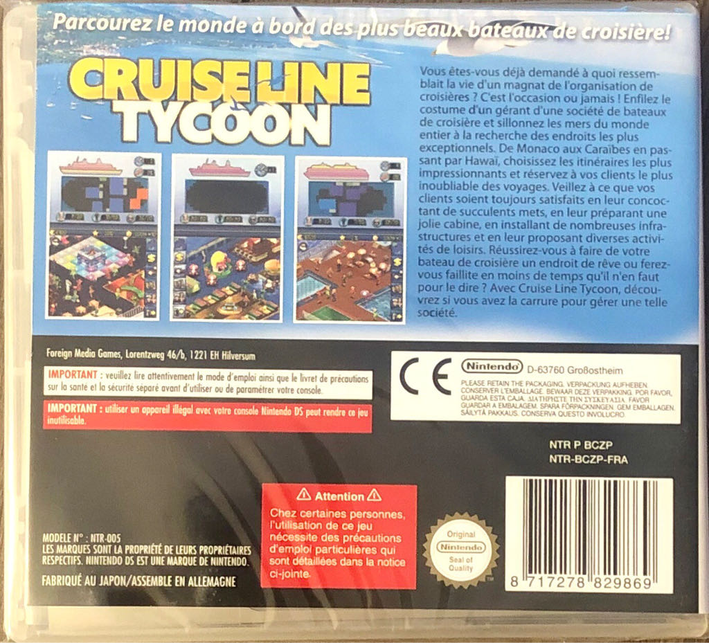 Cruise Line Tycoon - Nintendo DS (Foreign Media Games - 1) video game collectible [Barcode 8717278829784] - Main Image 2