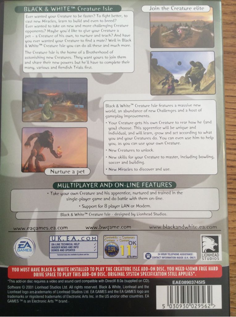 Black & White: Creature Isle - PC ((EA) Electronic Arts - 1) video game collectible [Barcode 5030930029562] - Main Image 2