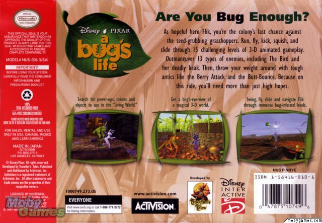 Disney & Pixars: A Bug’s Life - Nintendo 64 (N64) video game collectible - Main Image 2
