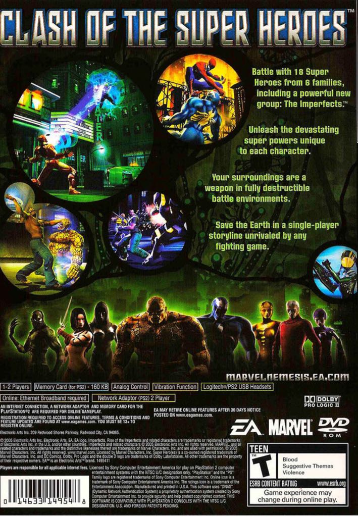 Marvel Nemesis: Rise Of The Imperfects - Sony PlayStation 2 (PS2) (EA Games - 2) video game collectible [Barcode 014633149548] - Main Image 2