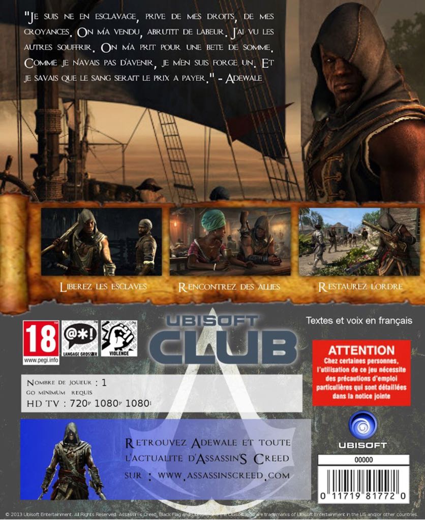 Assassins Creed Freedom Cry - Sony PlayStation 4 (PS4) (Ubisoft) video game collectible - Main Image 2