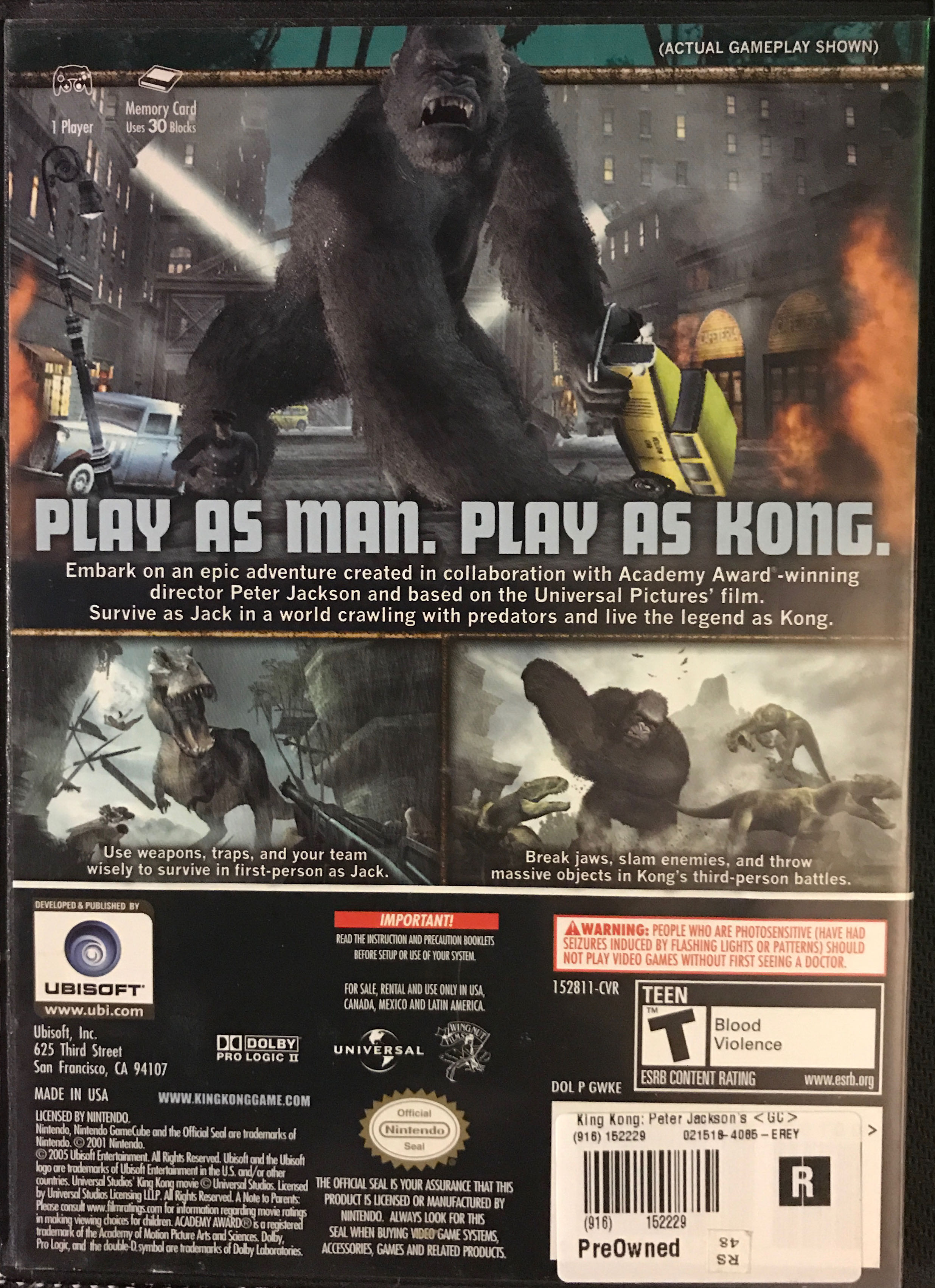 Peter Jackson’s King Kong: The Official Game of the Movie - Nintendo Wii U Virtual Console (Ubisoft - 1) video game collectible - Main Image 2