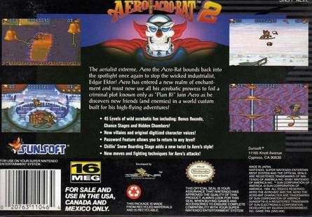 Aero The Acro-Bat 2 - Sega Megadrive video game collectible [Barcode 9312544027834] - Main Image 2