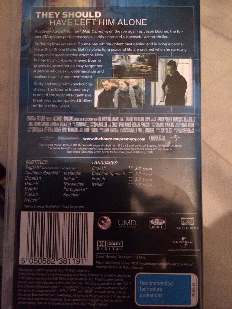 The Bourne Supremacy - Sony PlayStation Portable (PSP) video game collectible - Main Image 2
