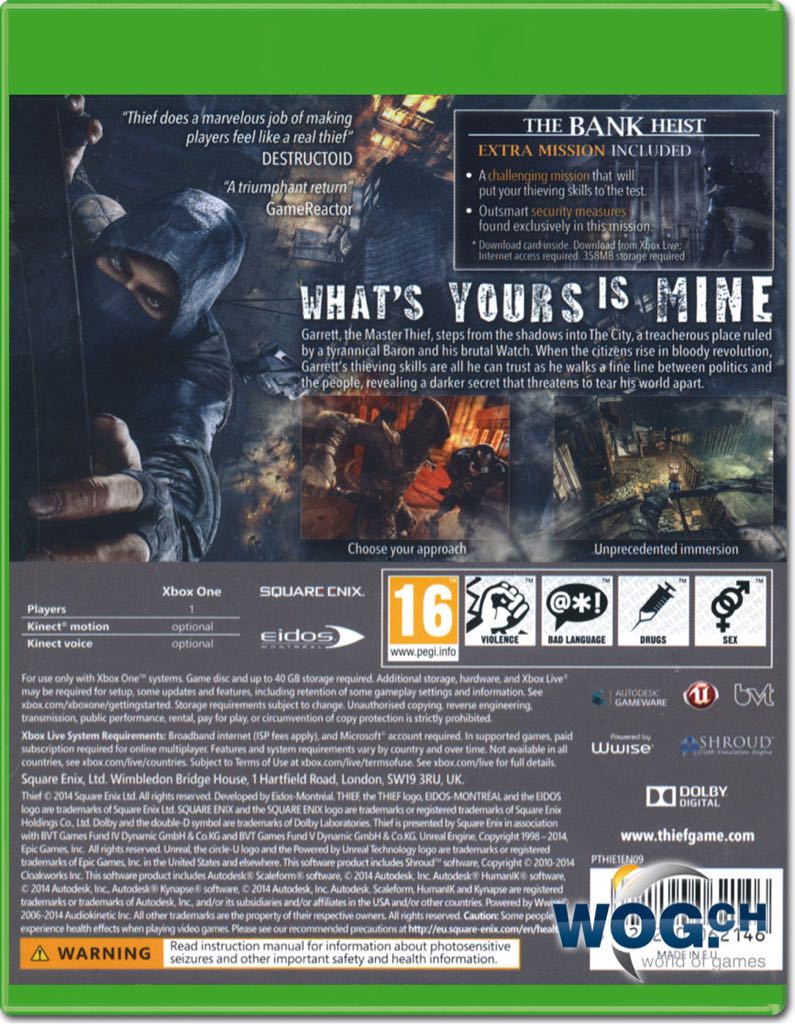 Thief Xbox One - Microsoft Xbox One (Square Enix - 1) video game collectible [Barcode 5021290058521] - Main Image 2
