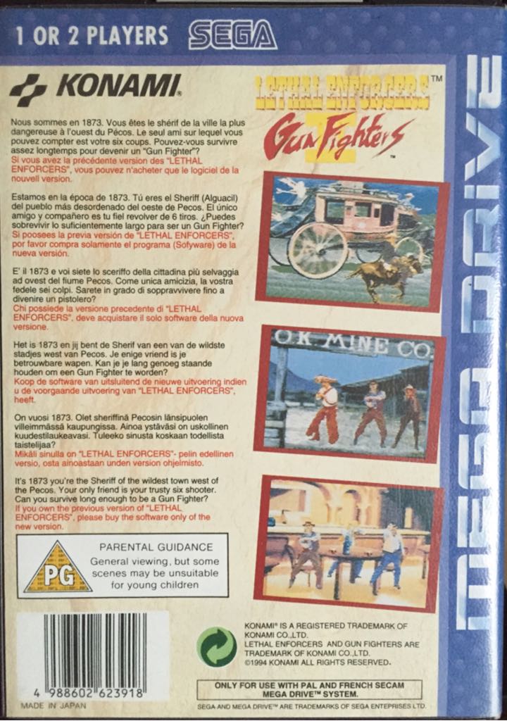 Lethal Enforcers 2 Gun Fighters - Sega CD video game collectible [Barcode 4988602623918] - Main Image 2