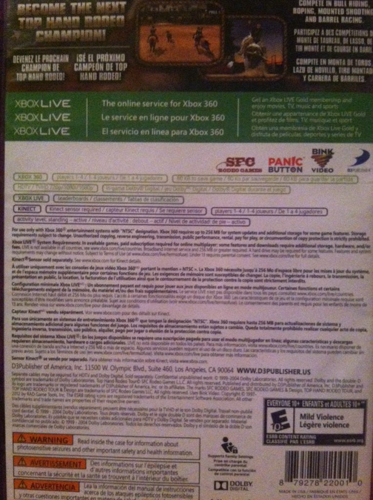 Top Hand Rodeo Tour - Microsoft Xbox 360 (D3 Publisher) video game collectible - Main Image 2