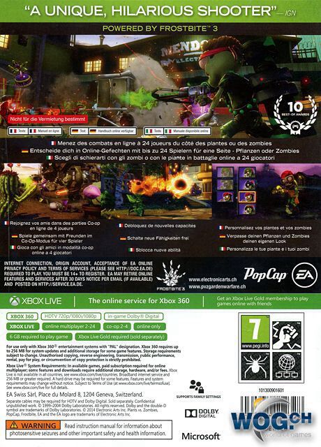Plants Vs Zombies Garden Warfare - Microsoft Xbox 360 (Pop Cap - 2-24) video game collectible [Barcode 5030943113135] - Main Image 2
