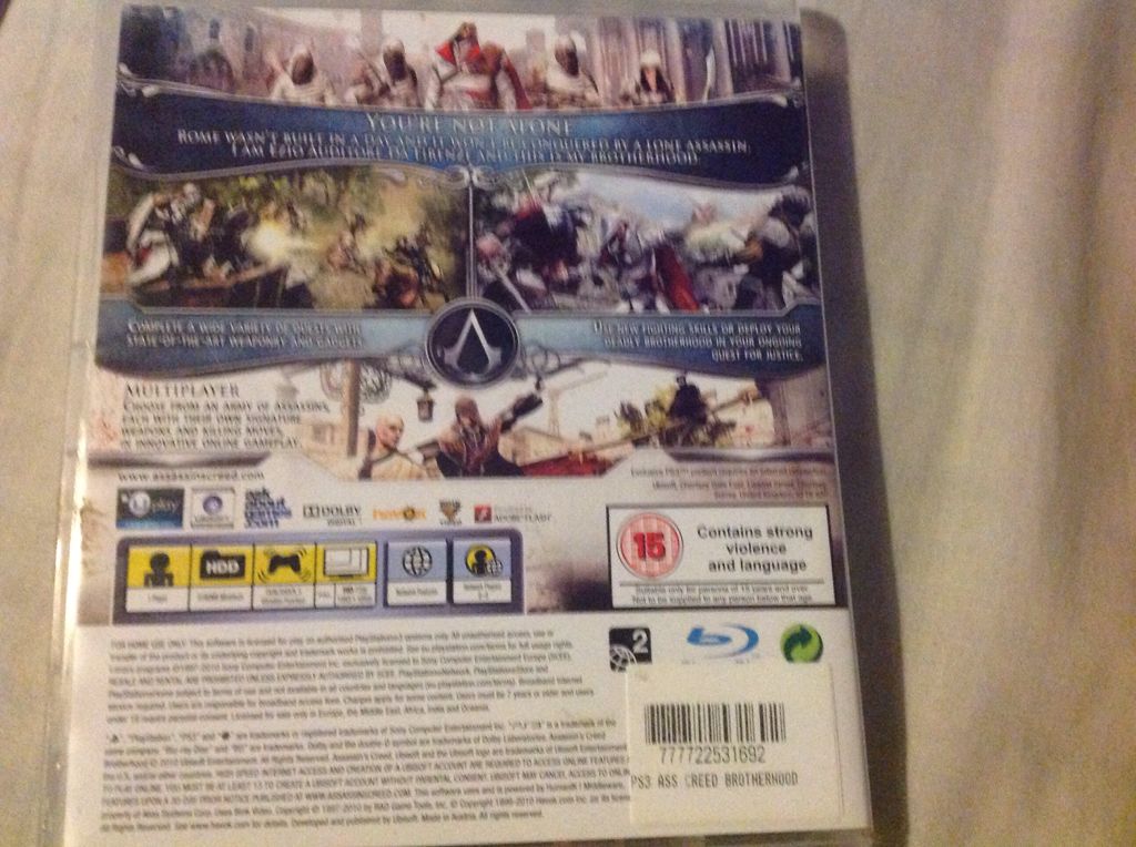 Assassins Brotherhood - Sony PlayStation 3 (PS3) video game collectible [Barcode 777722531692] - Main Image 2