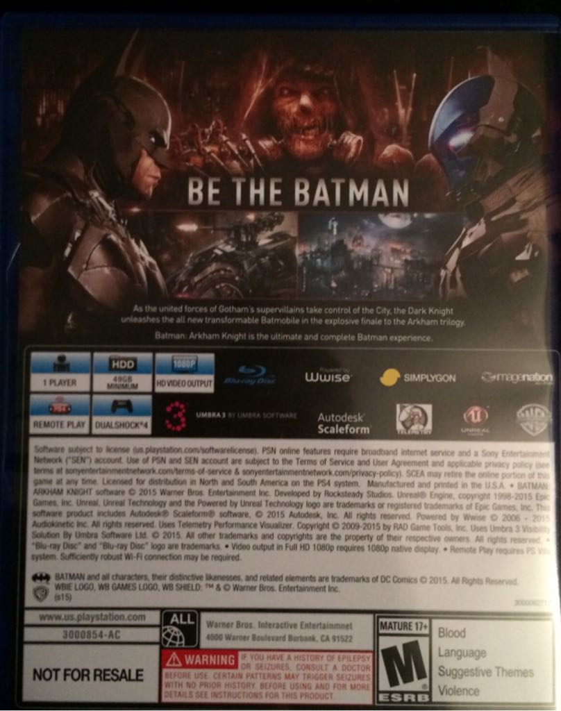 Batman: Arkham Knight PSN - Sony PlayStation 4 (PS4) (Warner Bros. Interactive Enterainment - 1) video game collectible - Main Image 2