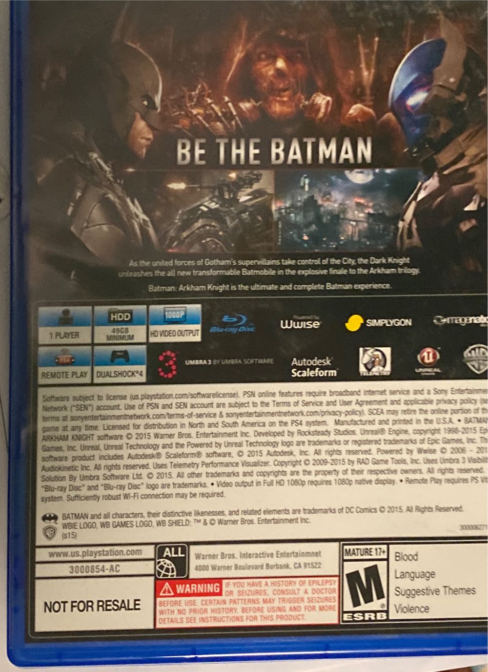 Batman Arkham Knight - Sony PlayStation 4 (PS4) (1) video game collectible - Main Image 2
