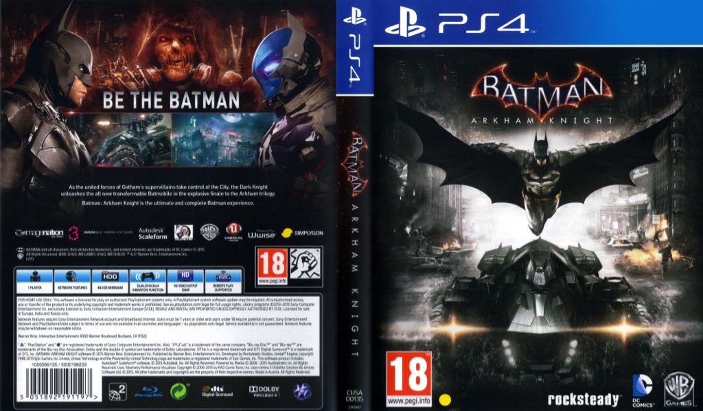 Batman Arkham Knight - Sony PlayStation 4 (PS4) (Warner Bros. Interactiv - 1) video game collectible [Barcode 5051890251206] - Main Image 2