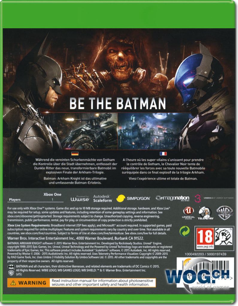 Batman: Arkham Knight - Microsoft Xbox One (Warner Bros. Games - 1) video game collectible [Barcode 883929468331] - Main Image 2