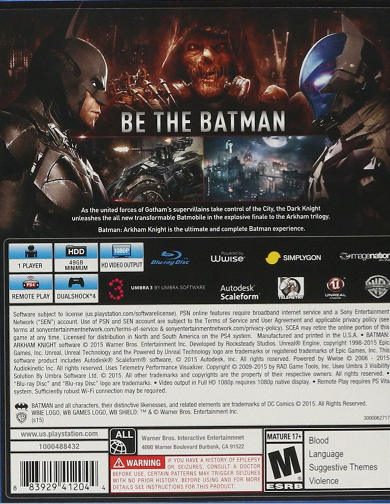 Batman: Arkham Knight - Sony PlayStation 4 (PS4) (Warner Bros. Interactive Enterainment - 1) video game collectible - Main Image 2