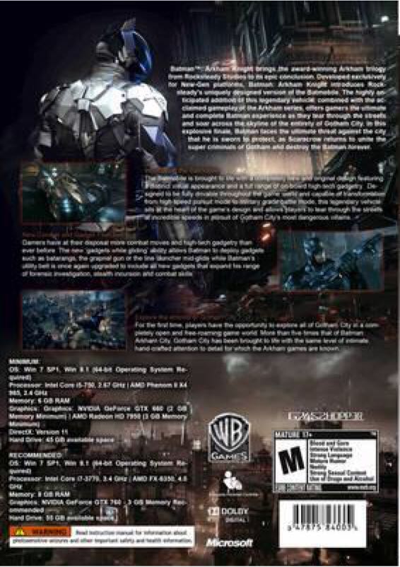 Batman: Arkham Knight Premium Edition - Valve Steam (Warner Bros. Interactive Entertainment - 1) video game collectible - Main Image 2