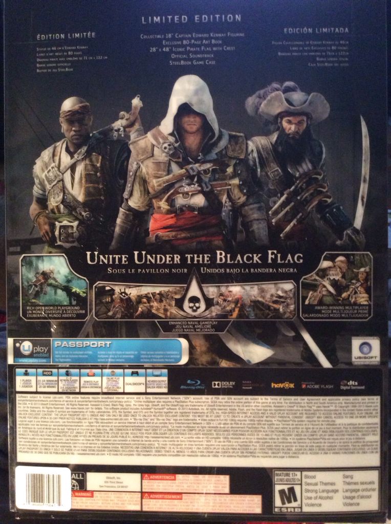 Assassins Creed IV Black Flag Limited Edition - Sony PlayStation 3 (PS3) (Ubisoft Montreal - 1, 2-8) video game collectible [Barcode 054100000859] - Main Image 2