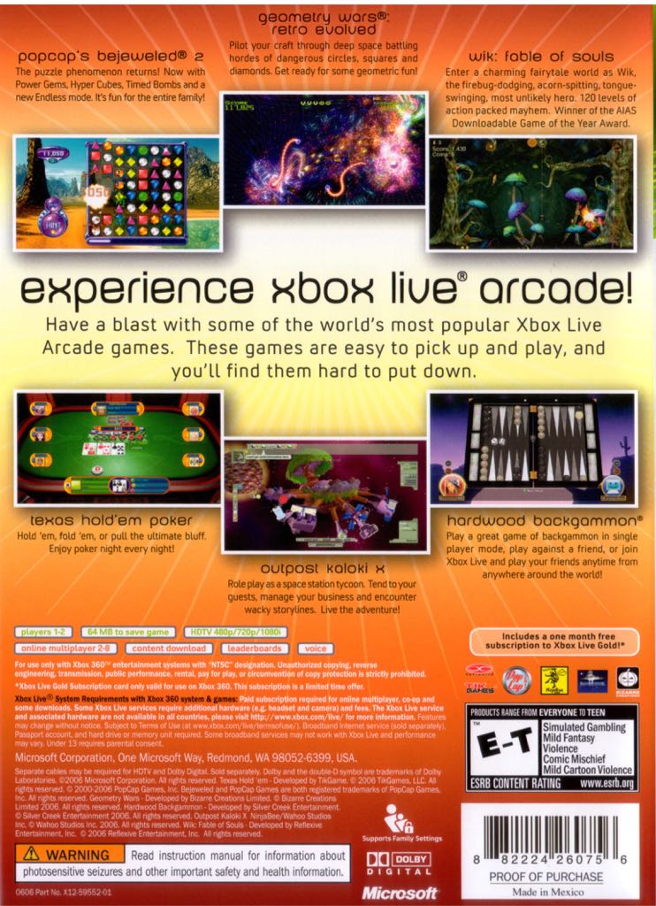 Xbox Live Arcade Unplugged Volume 1 - Microsoft Xbox 360 (1-2) video game collectible - Main Image 2