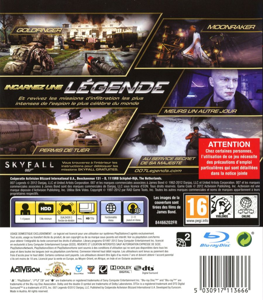 007: Legends - Sony PlayStation 3 (PS3) (Activision - 12) video game collectible [Barcode 047875844667] - Main Image 2