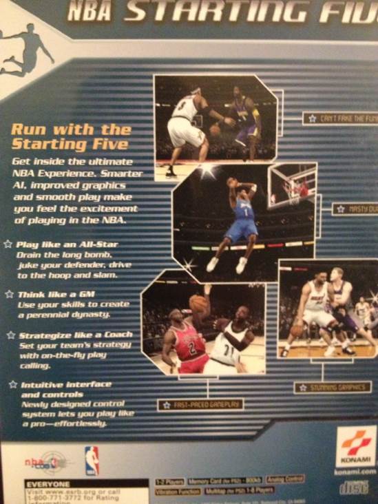 Nba Starting 5 - Sony PlayStation 2 (PS2) (Konami - 1-2) video game collectible [Barcode 083717200444] - Main Image 2