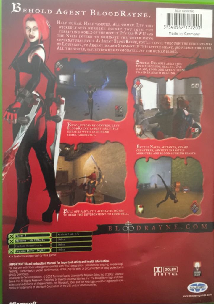 BloodRayne - Microsoft Xbox video game collectible - Main Image 2