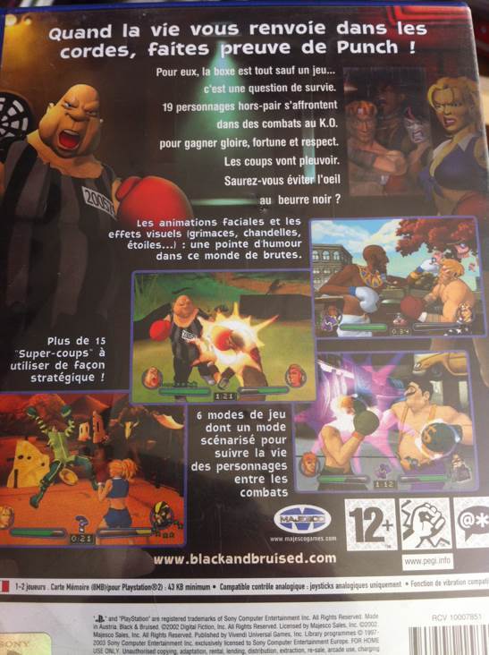 Black &Bruised - Sony PlayStation 2 (PS2) video game collectible [Barcode 3348542158498] - Main Image 2