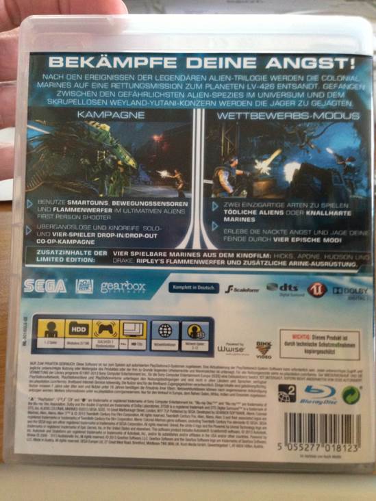 Aliens: Colonial Marines - Sony PlayStation 3 (PS3) (Sega - 4) video game collectible [Barcode 5055277018123] - Main Image 2
