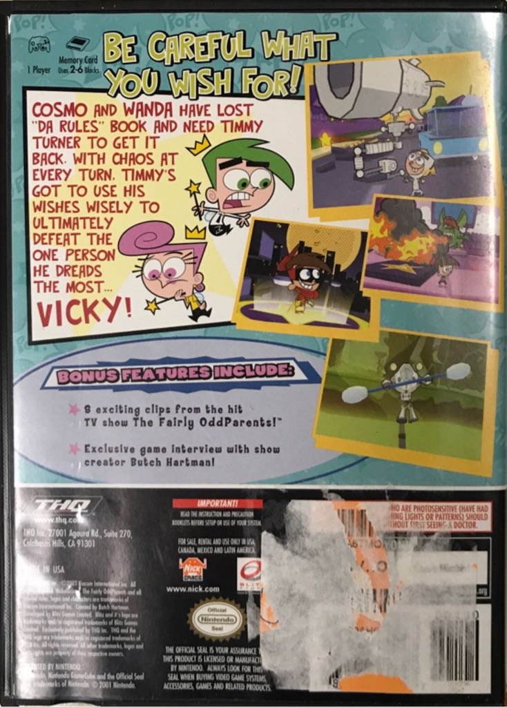 Fairly Odd Parents : Breakin’ Da Rules - Nintendo GameCube (THQ) video game collectible - Main Image 2