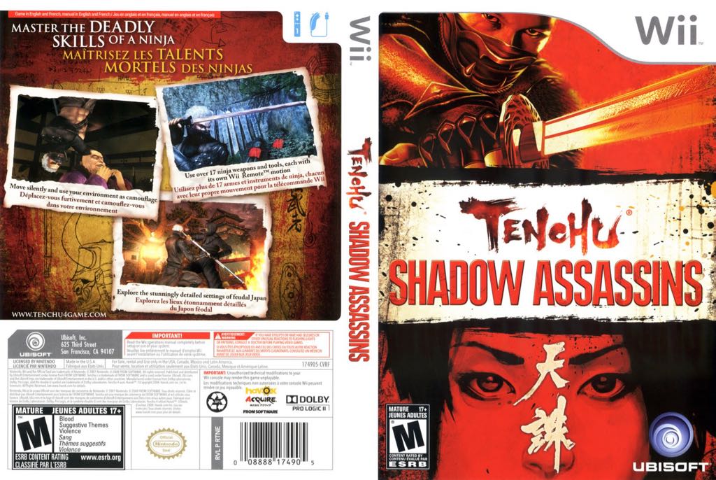 Tenchu: Shadow Assassins - Nintendo Wii (Nintendo - 1) video game collectible [Barcode 002222774905] - Main Image 2
