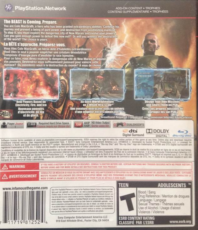 InFamous 2 Special Edition - Sony PlayStation 3 (PS3) video game collectible [Barcode 711719179580] - Main Image 2