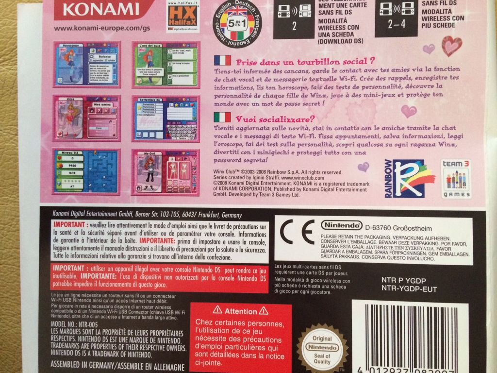 Winx Club Secret Diary 2009 - Nintendo DS video game collectible [Barcode 4012927082997] - Main Image 2